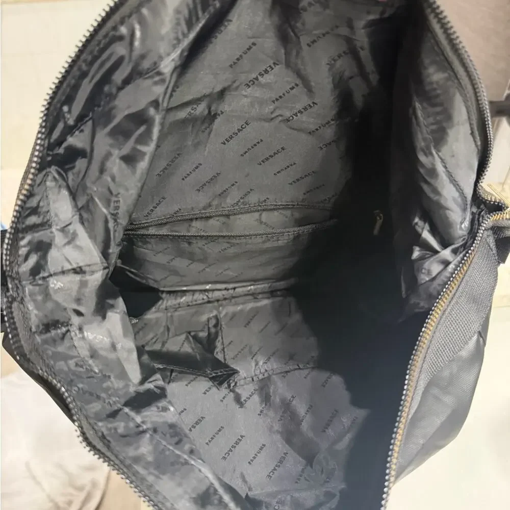 Versace Parfums Men’s Backpack in Black and Gold